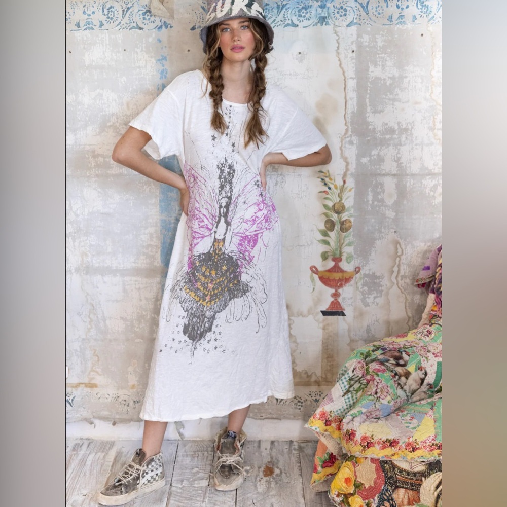 Magnolia Pearl‎ Supernova Fairy print T Dress cotton distressed whimsy romantic